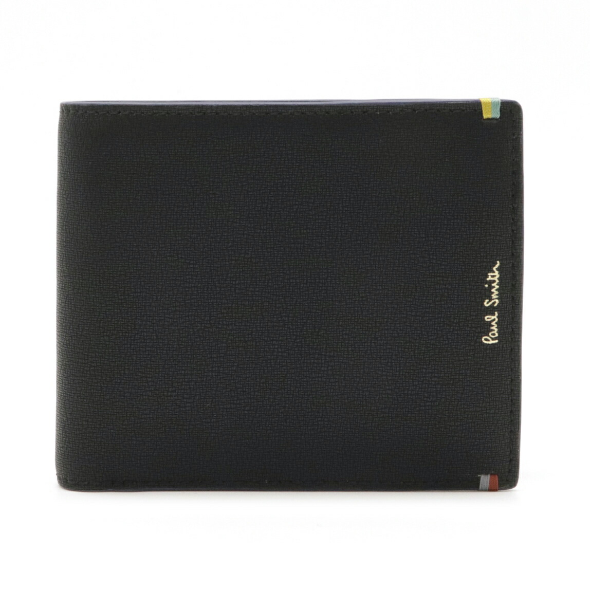 新品未使用品 財布 Paul Smith ポール スミス ポールスミス ハイライトステッチ 2つ折り財布 二つ折り財布 レザー ブラック 黒 P295 Rvcconst Com