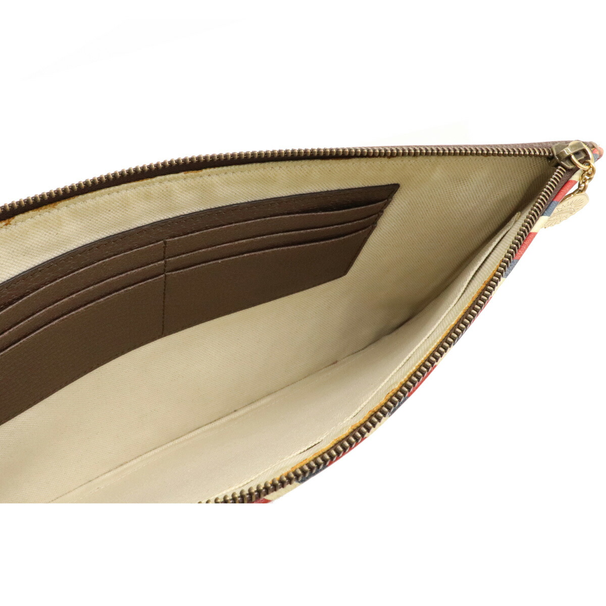 バッグ Gucci グッチ Ggスプリーム クーリエ クラッチバッグ セカンドバッグ ワッペン 虎 タイガー Ufo レザー ベージュ マルチカラー 中古 Rvcconst Com