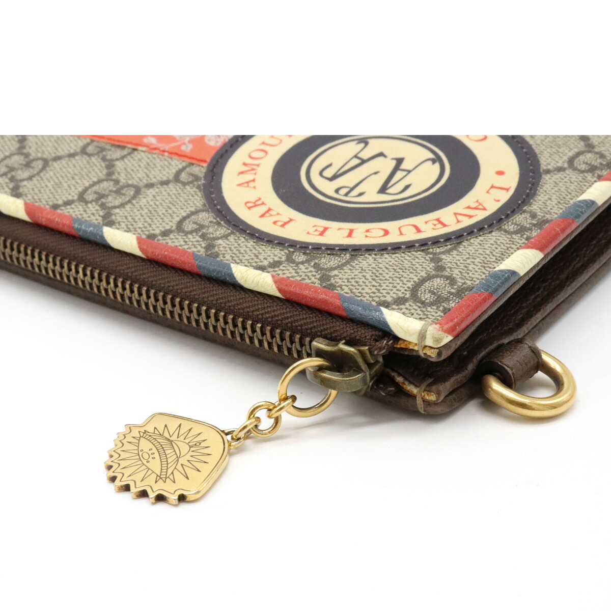 バッグ Gucci グッチ Ggスプリーム クーリエ クラッチバッグ セカンドバッグ ワッペン 虎 タイガー Ufo レザー ベージュ マルチカラー 中古 Rvcconst Com