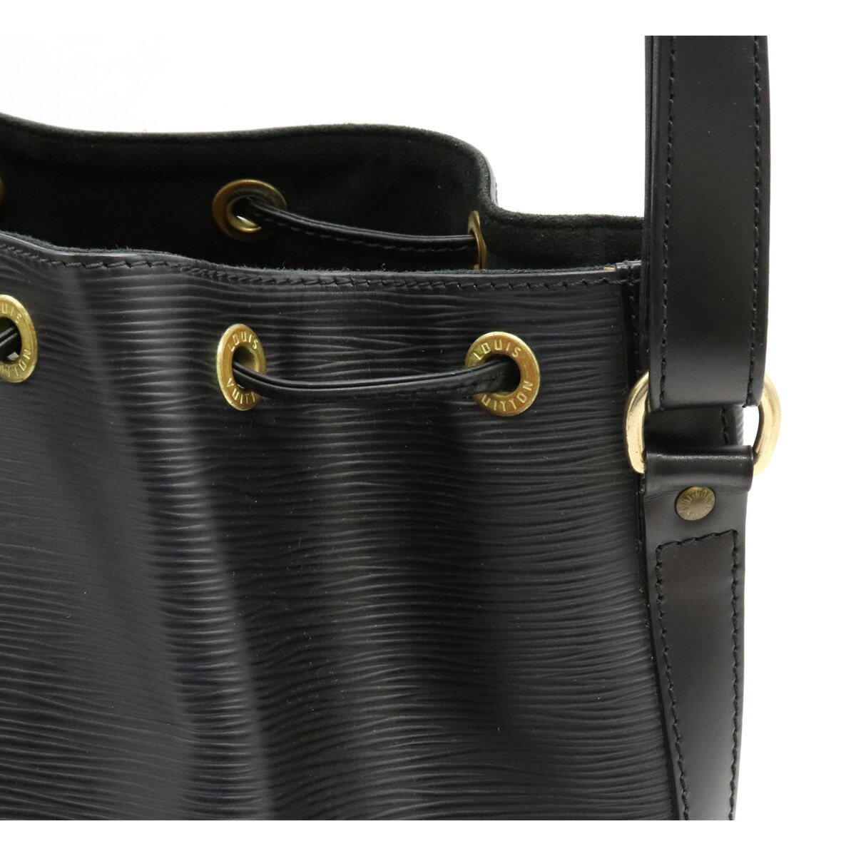 【バッグ】LOUISVUITTONルイヴィトンエピプチノエ巾着ショルダーバッグセミショルダーワンショルダーレザーノワール黒ブラックM59012【中古】