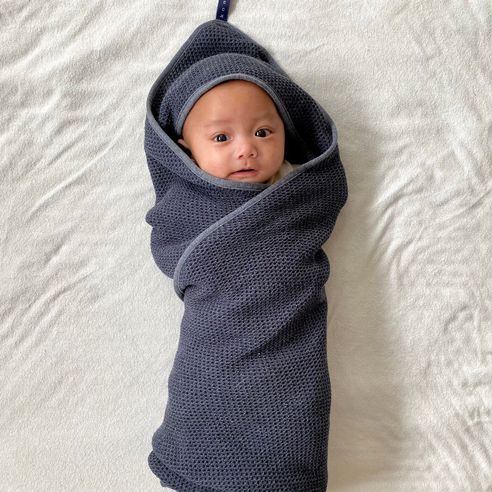 【楽天市場】kontex / VINTAGE WAFFLE Baby Swaddle(Navy)【コンテックス/ヴィンテージワッフルベビース