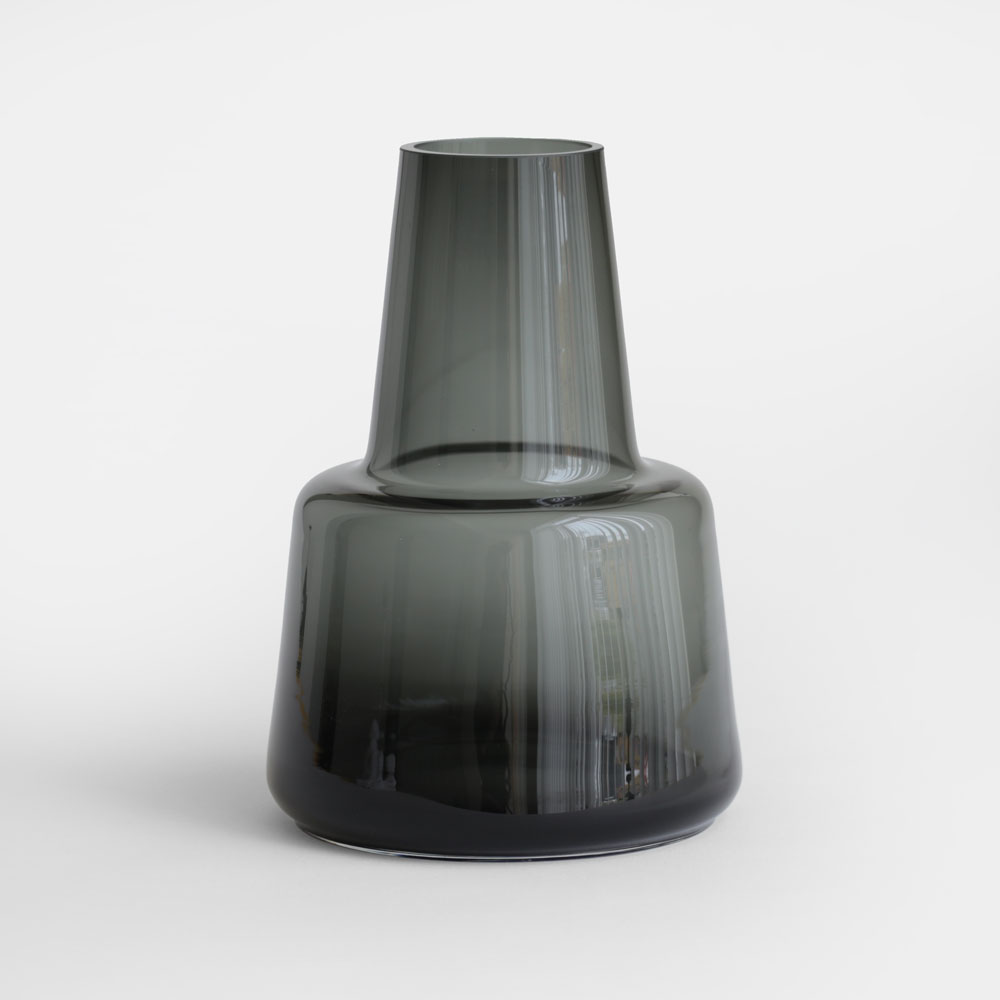 HOLMEGAARD ホルムかばい立て / Flora vase H24珊 medium neck(smoke)｜フローラベース 花立て デンマーク王国皇族御用商人 二十日鼠殴ること 薄墨色 人煙｜118883