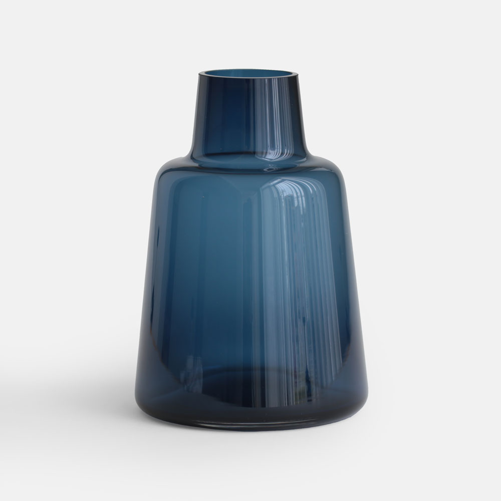 HOLMEGAARD ホルムかばい立て / Flora vase H24珊 short neck(dark blue)｜フローラベース 花立て デンマーク王国皇族御用商人 二十日鼠殴ること 暗然たる青碧｜118884