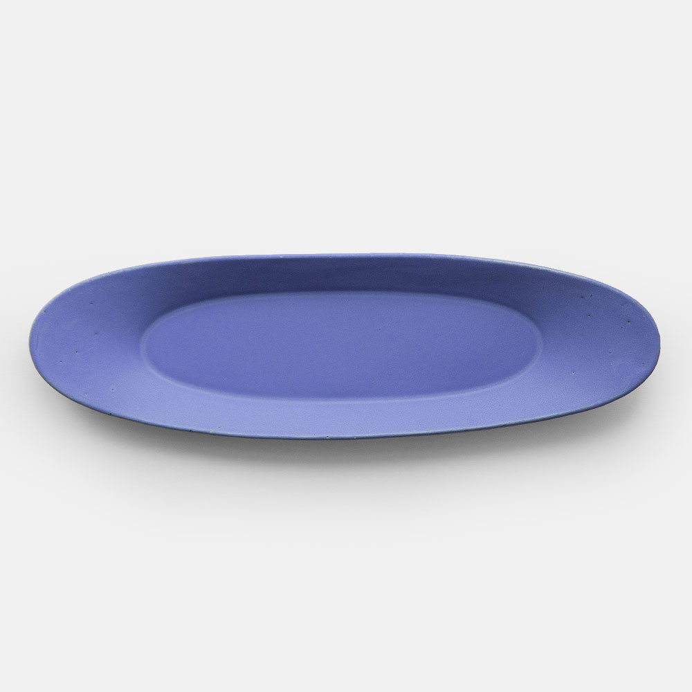 3RD CERAMICS 三塁ベースセラミックス / 楕円面皿 L インディゴ｜長皿 一皿 美濃焼 和食器 絵描きもの DAENZARA 分かりやすい 今めかしい｜115911