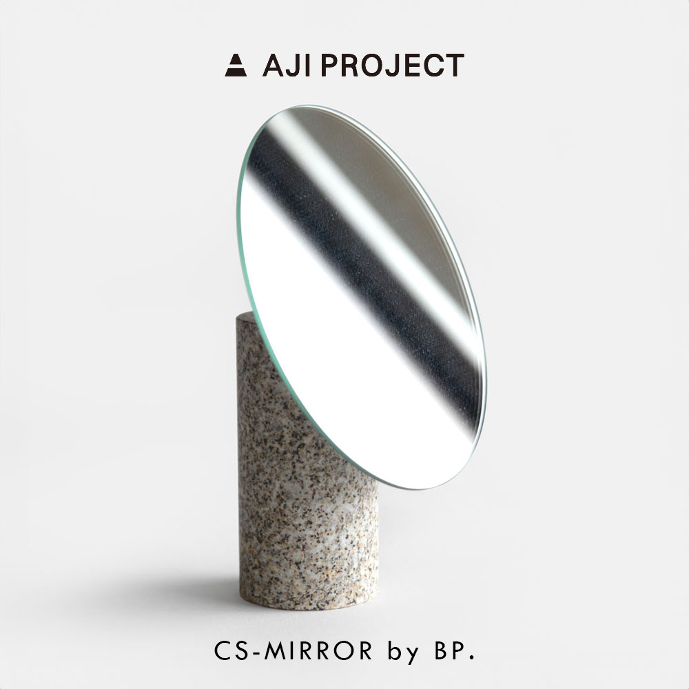 AJI PROJECT アジプロジェクト / CS-MIRROR by BP.｜シーエスミラー 鏡 庵治石 自然石 ビーピー デザイン 可動式 マグネット付き メイクアップミラー サニタリー インテリア シンプル ミニマル ギフト 結婚祝い 新築祝い プレゼント オブジェ 店舗什器｜117712｜B.L.W 20,625円