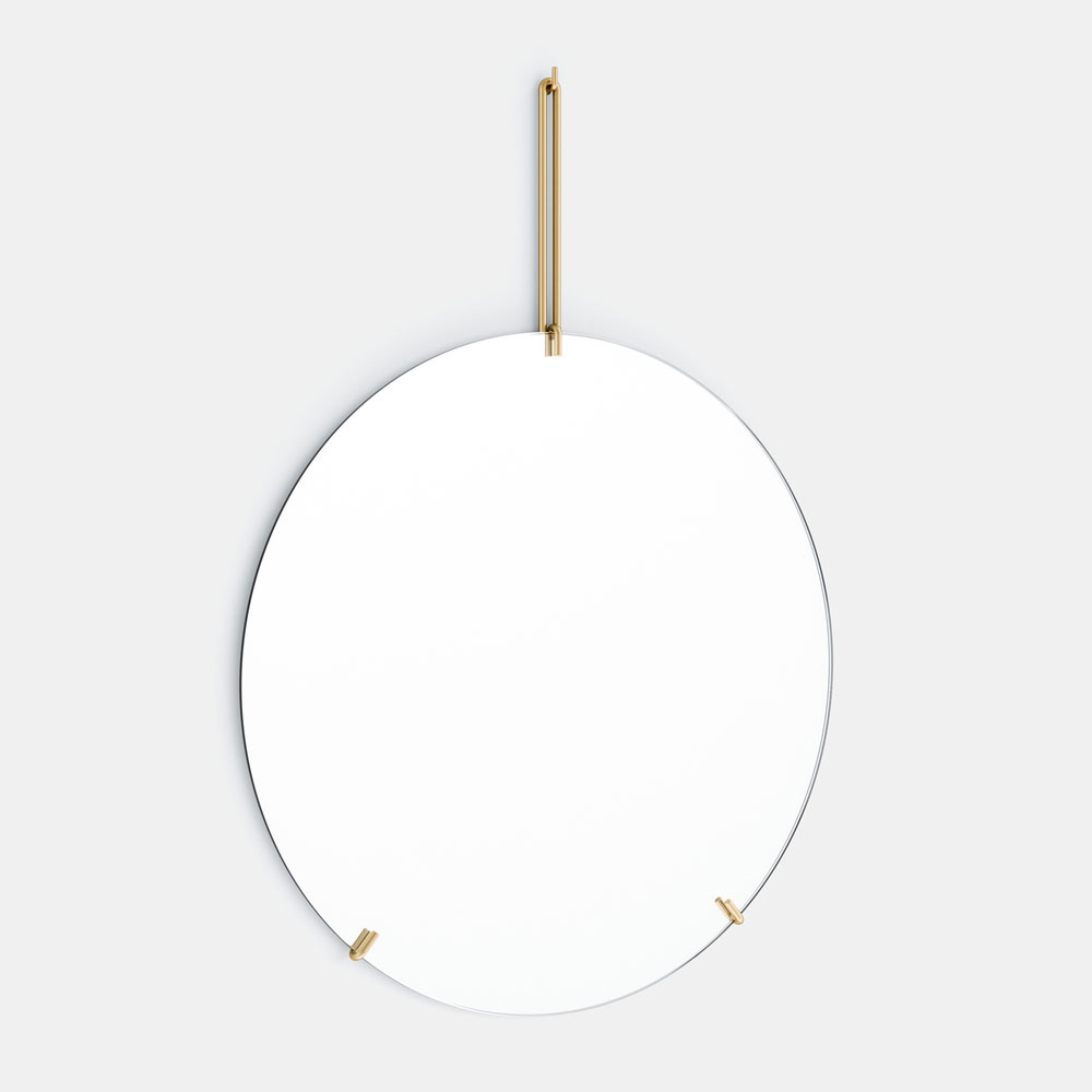 MOEBE ムーベ / WALL MIRROR 50糎(Brass)｜ウォールミラー 鏡 姿見 ホテルライク サニタリー 室内装飾 目論む ミニマル 分かりやすい 北欧 デンマーク王国 飲食店 大衆食堂 住みか備え付ける 金管楽器 金管楽器 ゴールド｜118967