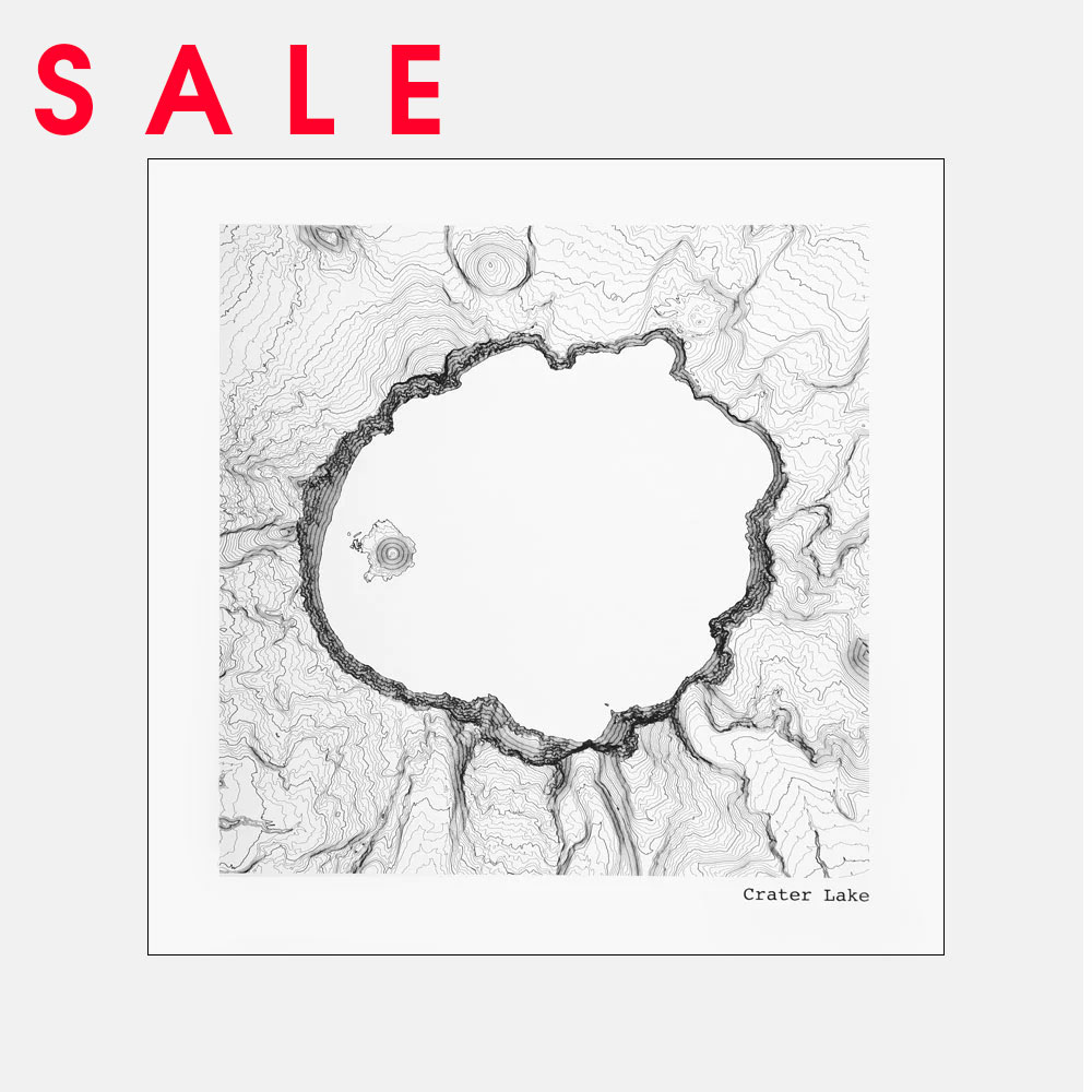 楽天市場 Sale Tim April Crater Lake National Park Oregon Topographic Map 12インチ 在庫処分セール ティムプラスエイプリル アートプリント マウンテン クレーターレイク国立公園 等高線図 ドローイング B L W