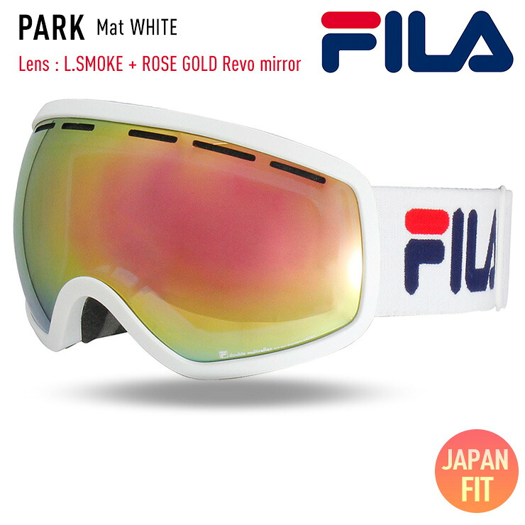 FILA フィラ スノーボード ゴーグル FG1801J-3 [Mat WHITE] L.SMOKE + ROSE GOLD Revo mirror ゴーグル 球面 スキー ゴーグル 7,021円