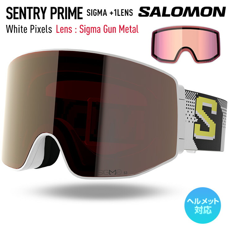 2026 SALOMON サロモン SENTRY PRIME SIGMA セントリープライムシグマ カラー : White Pixels レンズ : Sigma Gun Metal スキー スノーボード ゴーグル