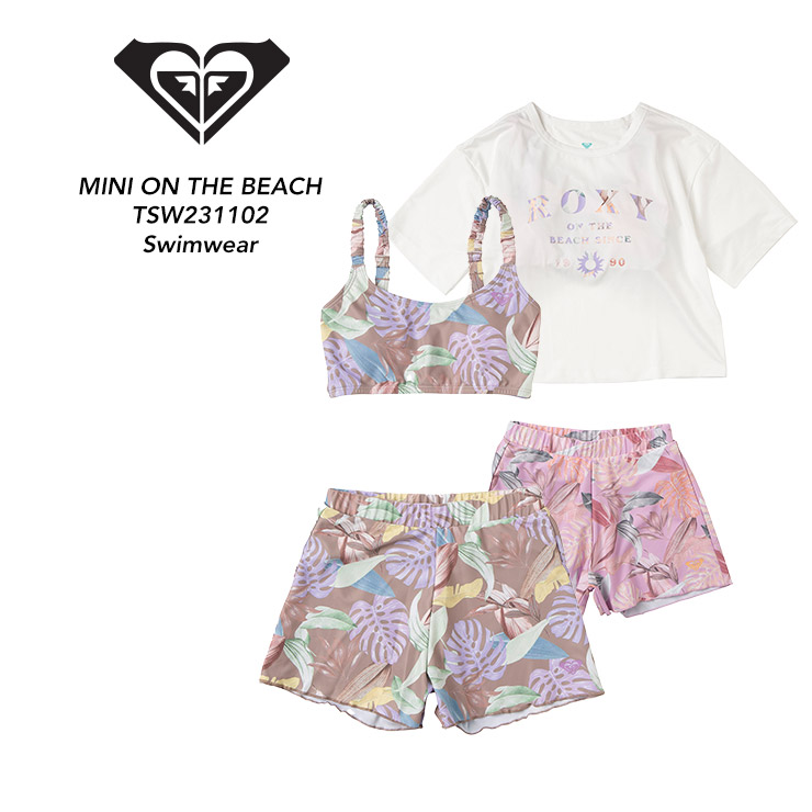 ROXY ロキシー★キッズ 水着 3点セット 半袖 ラッシュTシャツ付 150 ロキシー（ROXY）ジュニア キッズ 水着 3点セット 半袖 ラッシュ
