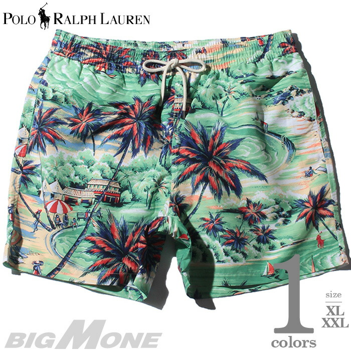 大きいサイズ メンズ スイム ショート パンツ POLO RALPH LAUREN ポロ ラルフローレン 総柄 USA直輸入 710777332