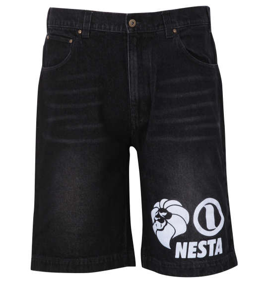 大きいサイズ メンズ NESTA BRAND ウォッシュド デニム ハーフパンツ ブラック 1274-3276-2 100 110 120 130 140 150 160｜大きいサイズの店ビッグエムワン