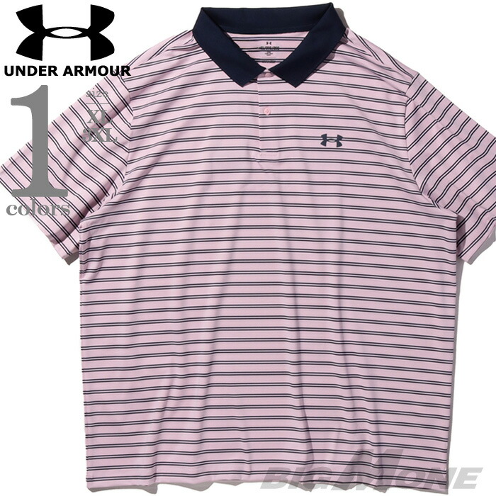 大きいサイズ メンズ UNDER ARMOUR アンダーアーマー ボーダー柄 半袖 ポロシャツ MATCHPLAY STRIPE POLO USA直輸入 ポーツウェア トレーニングウェア ジム ランニング 吸汗速乾 ドライ 赤 レッド 3L 4L 5L ブランド おしゃれ 夏服 ビッグサイズ オーバーサイズ 1377376-647