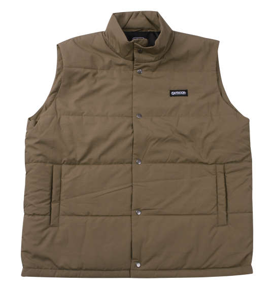 大きいサイズ メンズ OUTDOOR PRODUCTS フルダルタフタ 中綿 キルト ベスト ブラウン 1253-4303-1 3L 4L 5L 6L 7L 8L