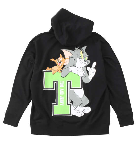 大きいサイズ メンズ TOM and JERRY 裏毛プリント プル パーカー ブラック 1278-3376-2 3L 4L 5L 6L|大きいサイズの店ビッグエムワン