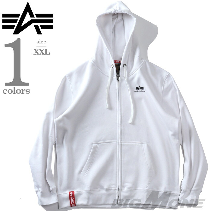 大きいサイズ メンズ ALPHA INDUSTRIES アルファインダストリーズ フルジップ パーカー BASIC ZIP HOODY USA直輸入 118342 14,454円