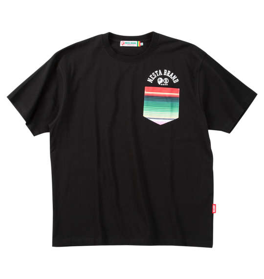 大きいサイズ メンズ NESTA BRAND 天竺 ポケット付 半袖 Tシャツ ブラック 1278-5551-2 3L 4L 5L 6L 8L