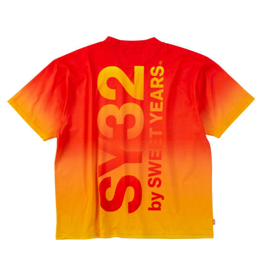 大きいサイズ メンズ SY32 by SWEET YEARS グラデーションビッグロゴ 半袖 Tシャツ オレンジ 1278-5242-1 3L 4L 5L 6L｜大きいサイズの店ビッグエムワン