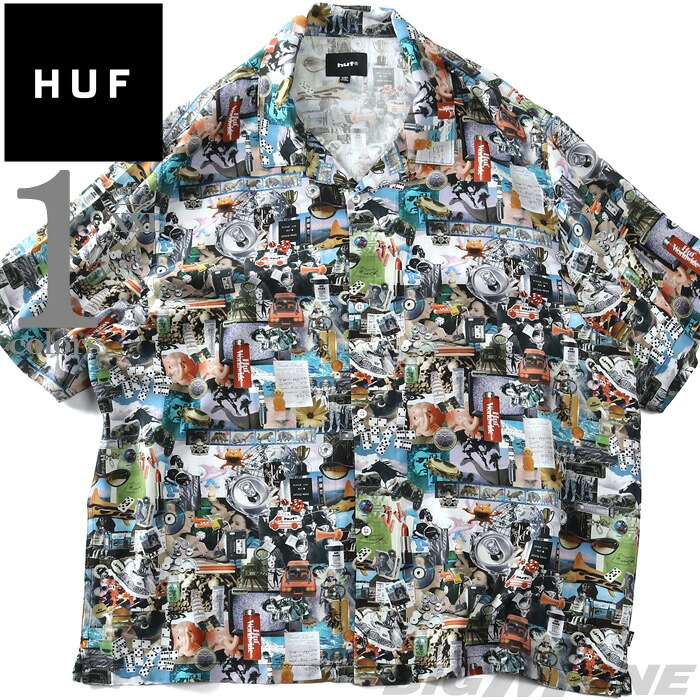 大きいサイズ メンズ HUF ハフ 総柄 半袖 シャツ FROM THE ROAD SS RESORT USA直輸入 bu00262｜大きいサイズの店ビッグエムワン