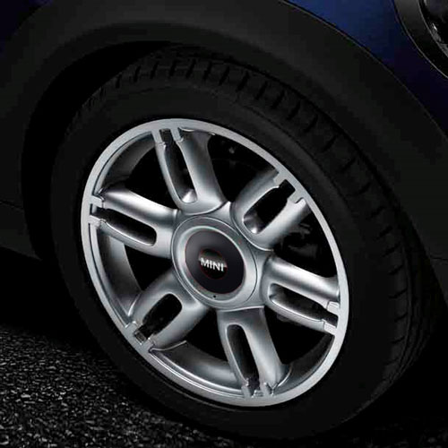 BMW MINI RAY アロイ ホイール 7J×17 ET48 ツイン スポーク R128 シルバー R55 R56 R57 R58 R59