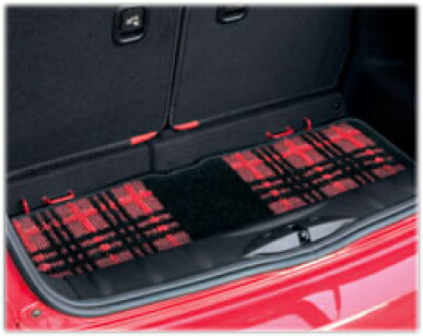 BMW MINI フロアマット MINI F56 3 DOOR 用 ラゲッジカーペットマット シャギークラシカルモダン ブラック レッド|BMモーターパーツ BMW純正品専門店