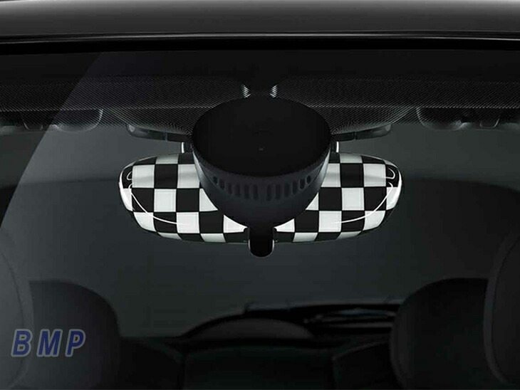BMW MINI F54 F55 F56 F57 F60用 ルーム ミラー カバー CHEQUERED FLAG 3door 5door Convertible Clubman Crossover