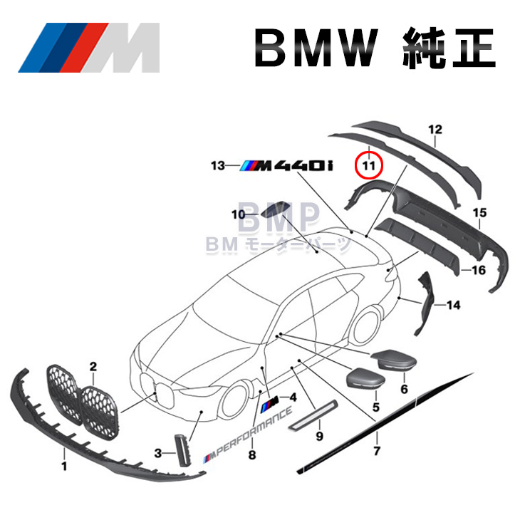 輝く高品質な BMW 純正 G26 4シリーズ M Performance リア CFK