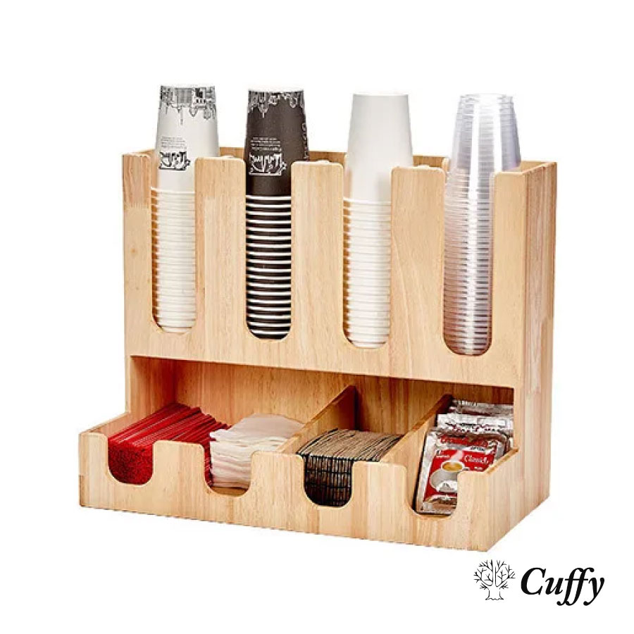 【 カフェグッズ 】カップ ラック 収納 ウッドコーリー7口 カフェ グッズ テイクアウト キッチン収納 使い捨て カップ収納 コップ収納 コーヒー プラカップ クリアカップ プラコップ コーヒー カフェ 炭酸 ドリンク 紙カップ 紙コップ 【テイクアウト・グッズ】|BMTオンラインストア