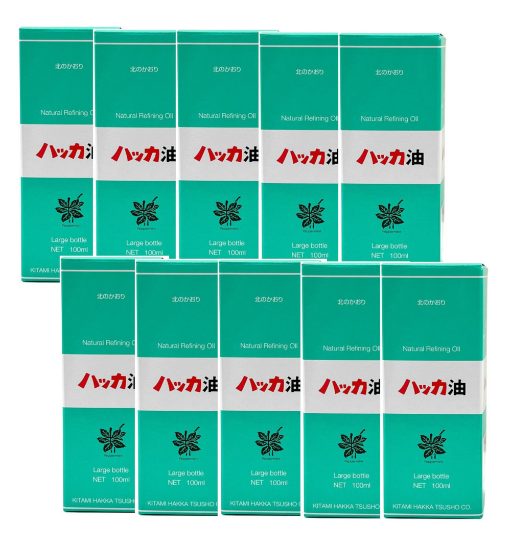 北見薄荷取り引き 薄荷油 徳用瓶100mL×10【10個書き割り】詰替え用 つめかえ  伸び伸びする ハッカ 気味合いうつり変わり 油絵の具