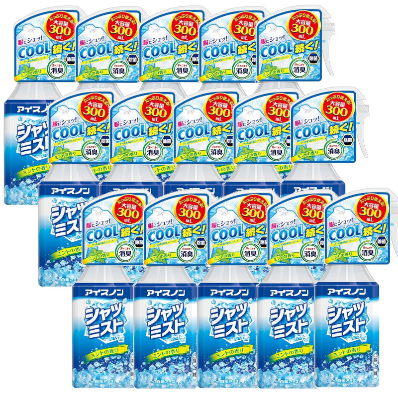 アイスノン シャツミスト ミントの香り 300ml 本体×15【15個セット】ケース販売  冷感スプレー ひんやり 涼しい 爽快感