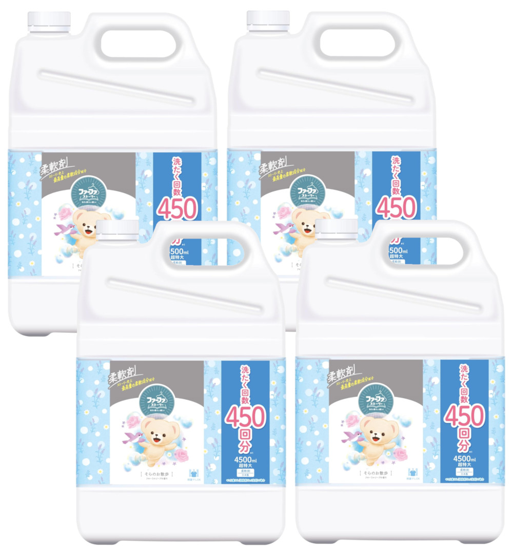 ファーファ ストーリー 柔軟剤 そらのお散歩 詰替用 超特大 4500ml&times;4【4個セット】ケース販売 送料無料 フローラルソープの香り｜ビネットＳＨＯＰ39店