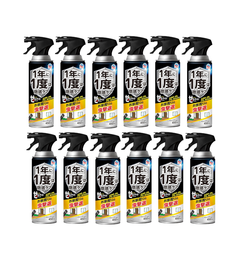 ゼロノナイト イヤな虫用 ジェット 害虫駆除スプレー 450ml×12【12個セット】 送料無料 害虫 駆除 侵入防止 予防 屋外 ムカデ クモ アリ カメムシ|ビネットSHOP39店
