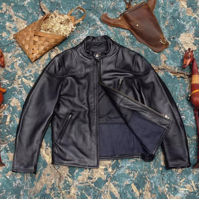 なめし革上衣 メンズ 牛皮 秋春冬 革ジャン 本革 飛翔上衣 自動二輪車上衣 ライダースジャケット 革ジャン 前掛け 心地よい アウター