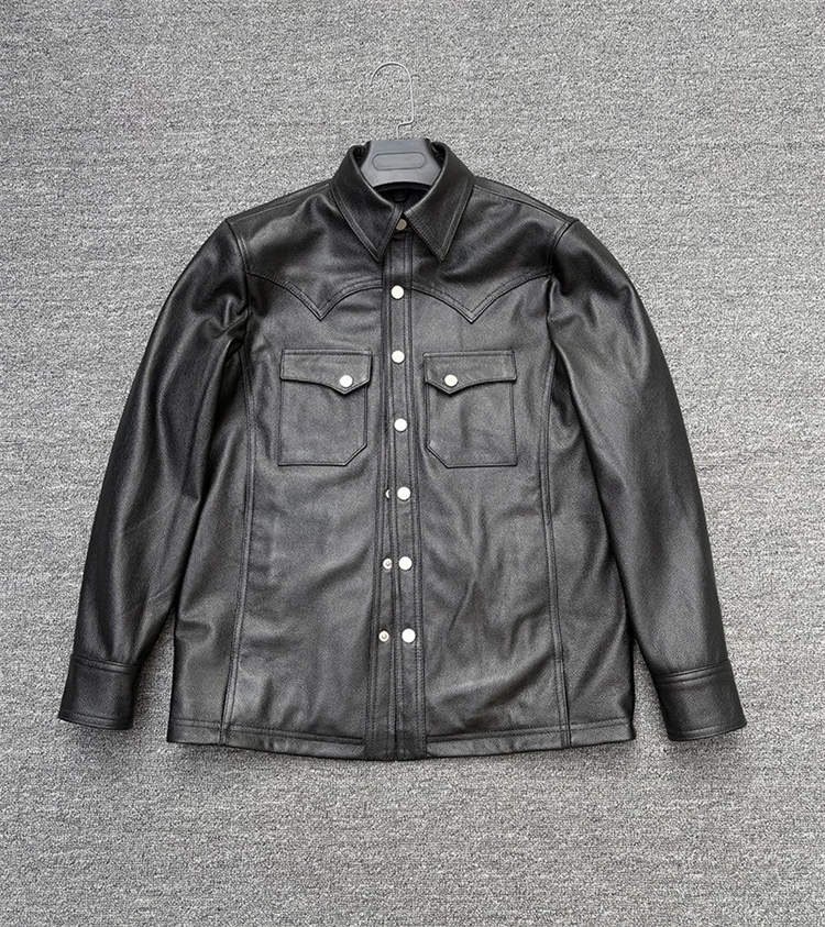 レザージャケット 春夏秋 メンズ カーフスキン M-5XL展開 レザーシャツ 黒色 フライトジャケット ブラック バイクジャケット ライダースジャケット 革ジャン カウレザー カジュアル アウター 春物 本革