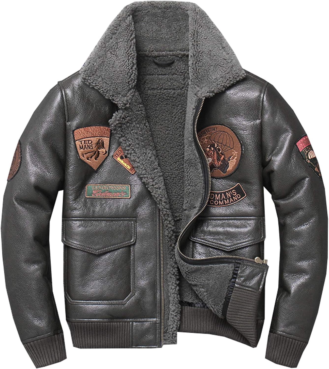 高級上質☆防寒良品冬 立体仕立て！レザーウェア 本革オシャレ暖かい毛皮羊革レザーウェア中・長ムートンジャケットコートメンズ NZ5 防寒良品冬☆高級上質 立体仕立て！レザーウェア 本革オシャレ暖かい毛皮羊