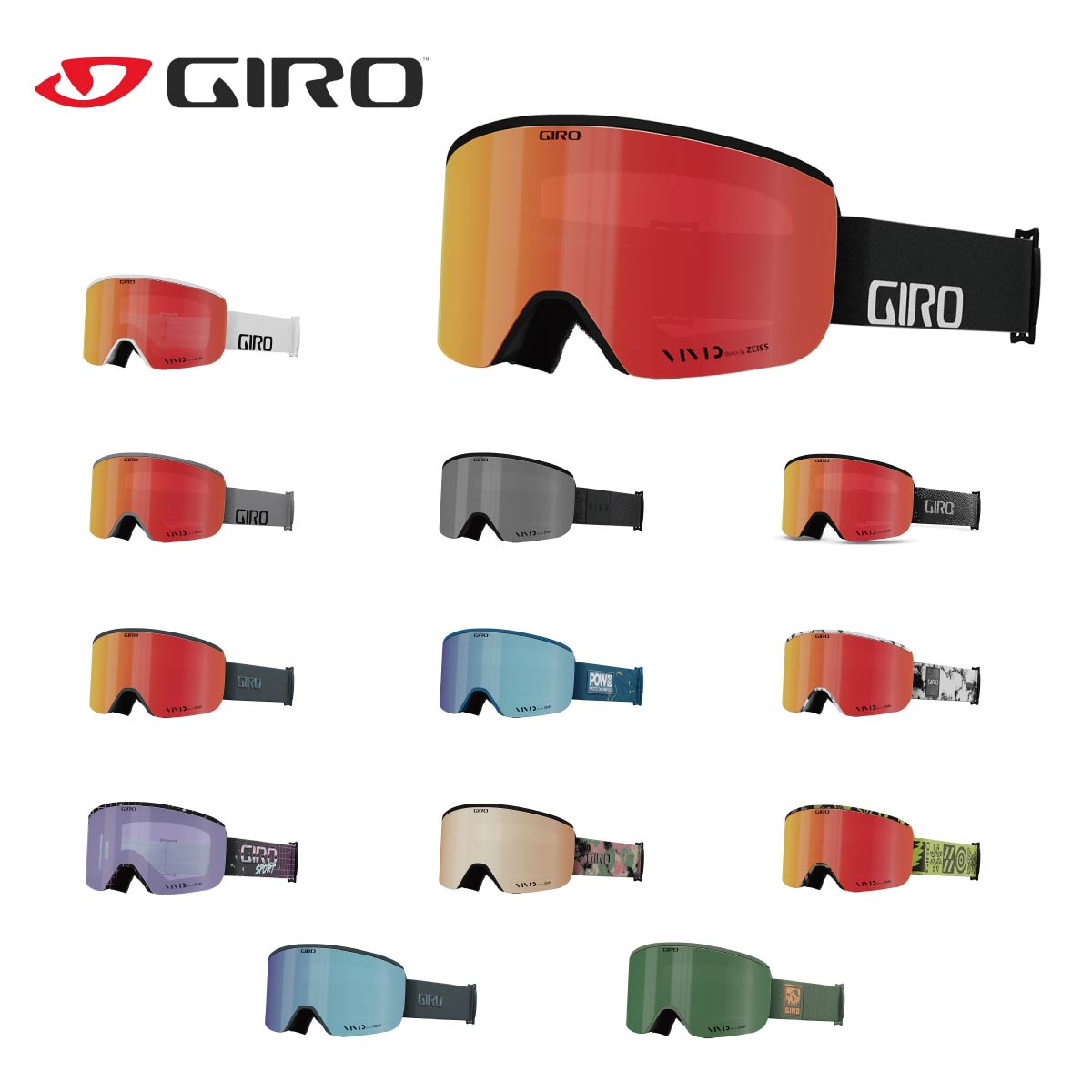GIRO ジロ スノボ スノーボード ゴーグル メンズ レディース 2025 AXIS / アクシス 眼鏡対応 ASIAN FIT ミラー スペアレンズ付