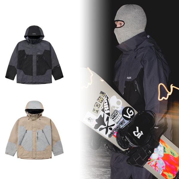 25-26 HOWL/ハウル SHELL jacket 着付ける言いあらわす画像 メンズ レディース 雨合羽上衣 スノーボード御召しもの スノーウェアー 2026