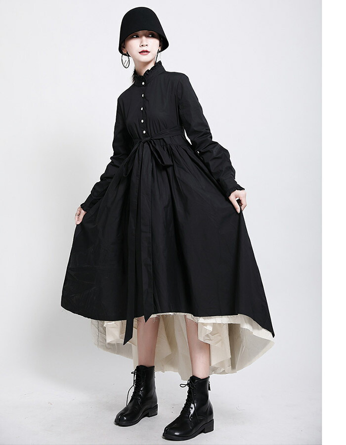 楽天市場 クラシカルデザインワンピース ロング ワンピース レディース ワンピース 長袖 アシンメトリー クラシカル フォーマル 結婚式 パーティードレス Bobi