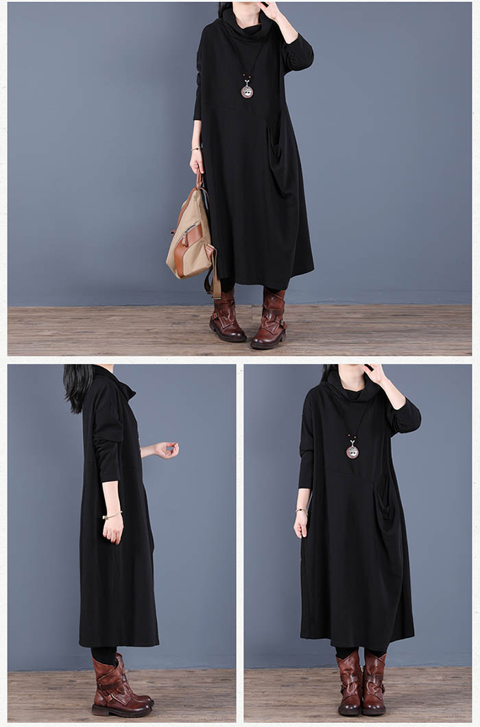 楽天市場 ワンピース 秋冬 長袖 ワンピ 大きいサイズ ロング 秋 ゆるシルエット ビッグシルエット ロングワンピ ス 秋物 ゆったり オフタートル タートル カジュアル お洒落 キレイめ 秋冬新作 Bobi