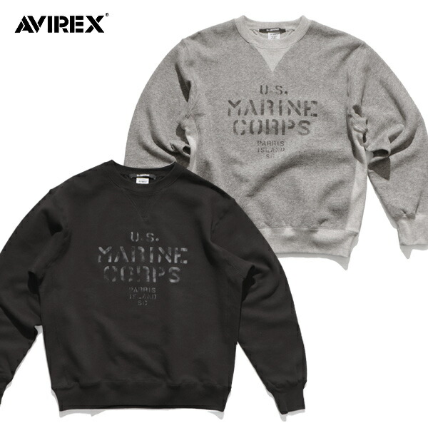 アヴィレックス【AVIREX】783-5232006《VINTAGE LINE》VINTAGE CREW SWEAT ヴィンテージ 労働者の一団 流汗 長袖 労働者の一団素っ首 裏起毛 綿織物100％ メンズ レディース トップス ユーズド感 ミリタリー 判定基準影ぼうし 朦々たる出どころ【貨物輸送無料】