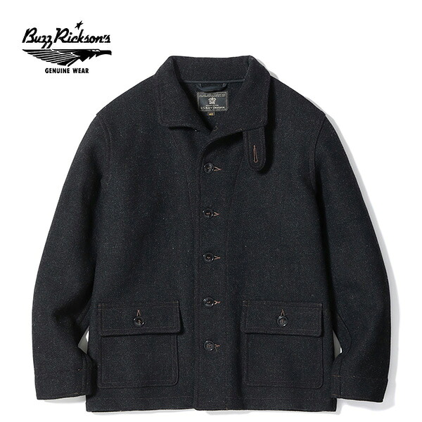 バズリクソンズ【BUZZ RICKSON'S】BR15764 SUBMARINE CLOTHING WINTER WOOLIN “U.S.NAVY UNIFORM” サブマリナーコート ピーコート デッキジャケット アウター メンズ ウール100% 長袖 CHARCOAL チャコール 日本製 冬 防寒【送料無料】|ボブズ洋品店