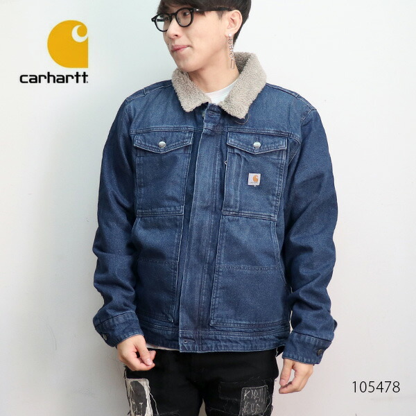 【楽天市場】カーハート【carhartt】105478 メンズ アウター ジャケット Relaxed Fit Denim SherpaLined Jacket USサイズ デニム ボア