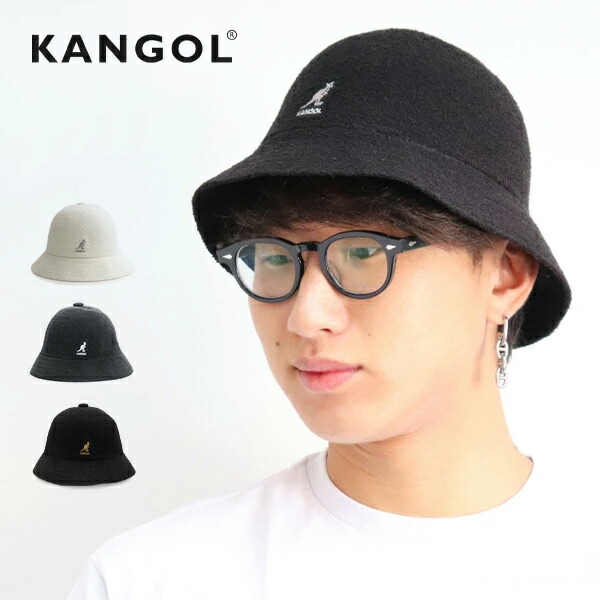 カン目的地【KANGOL】231-069612 BERMUDA CASUAL ロゴタイプ 井戸釣瓶 かぶり笠 鳥打ち帽 バケハ ユニ一発やる メンズ レディース 表どおり 心地よい 呼びりんかぶり笠 BLACK WHITE BLACK-GOLD 黒いこと 白いこと 黒いことゴールド タオル地 ワンポイント アウトドア【ネコポス送りとどける】 メンズ帽子-バッグ・小物・ブランド雑貨