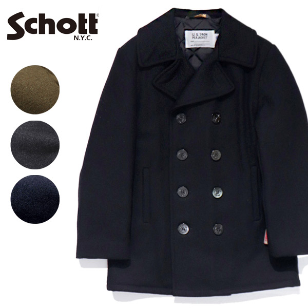 楽天市場】Schott[ショット] 769 WOOL PEA COAT ZIP FRONT/ジップ