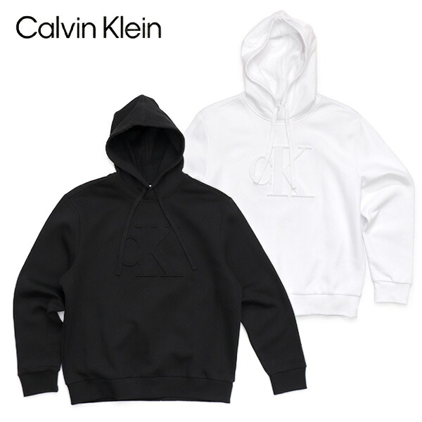 カルバン・クライン【Calvin klein】40EC450 LOGO HOODIE パーカー プルオーバーフーディー メンズ ロゴ 長袖 フード 裏起毛 トップス 人気 定番 BLACK WHITE レディース【送料無料】｜ボブズ洋品店