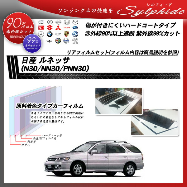 お買い得品 日産 ルネッサ N30 NN30 PNN30 シルフィード リアセット カット済みカーフィルム UVカット スモーク  sociedad.com.ar