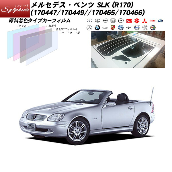 メルセデス･ベンツ SLK (R170) (170447/170449//170465/170466) シルフィード リアセット カット済みカーフィルム UVカット スモーク｜車種別カット済カーフィルム Bocci
