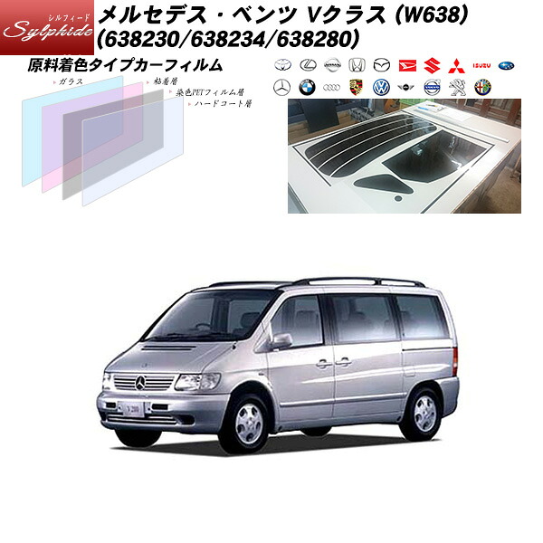 メルセデス･ベンツ Vクラス (W638) (638230/638234/638280) シルフィード リアセット カット済みカーフィルム UVカット スモーク｜車種別カット済カーフィルム Bocci
