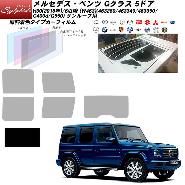 メルセデス・ベンツ Gクラス 5ドア H30(2018年)/6以降 (W463)(463260/463349/463350/G400d/G550) サンルーフ用 シルフィード カット済みカーフィルム