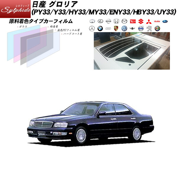 日産 グロリア (PY33/Y33/HY33/MY33/ENY33/HBY33/UY33) シルフィード リアセット カット済みカーフィルム UVカット スモーク｜車種別カット済カーフィルム Bocci